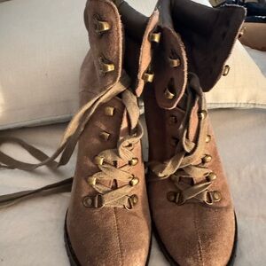 Jessica Simpson Brown Lace-Up Ankle Boots